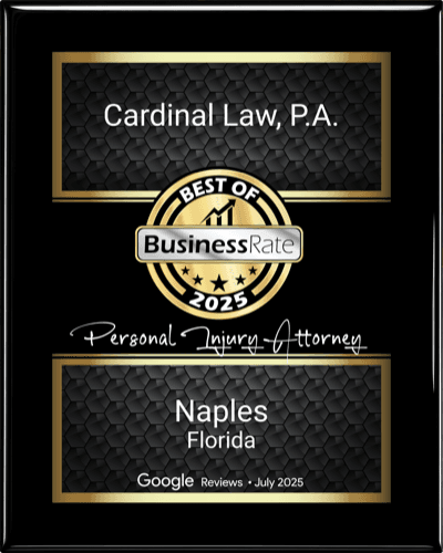 Best of BusinessRate 2025 Award - Cardinal Law P.A. - Personal Injury Attorney Naples Florida